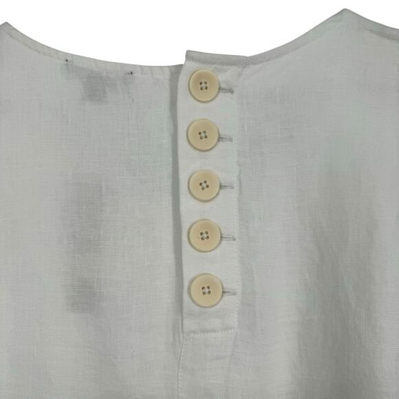 J.Crew Maxine White Linen Button Back Shift Dress NWT XL Sleeveless Summer Mini - Picture 7 of 9